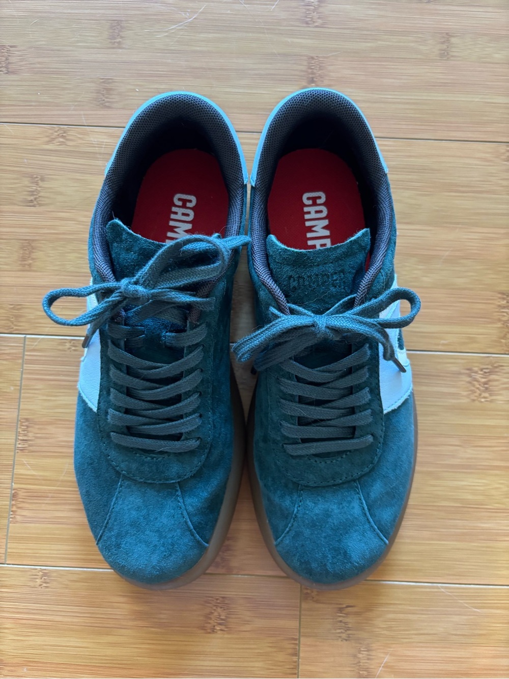 Camper Green Suede Lace-Up Sneaker